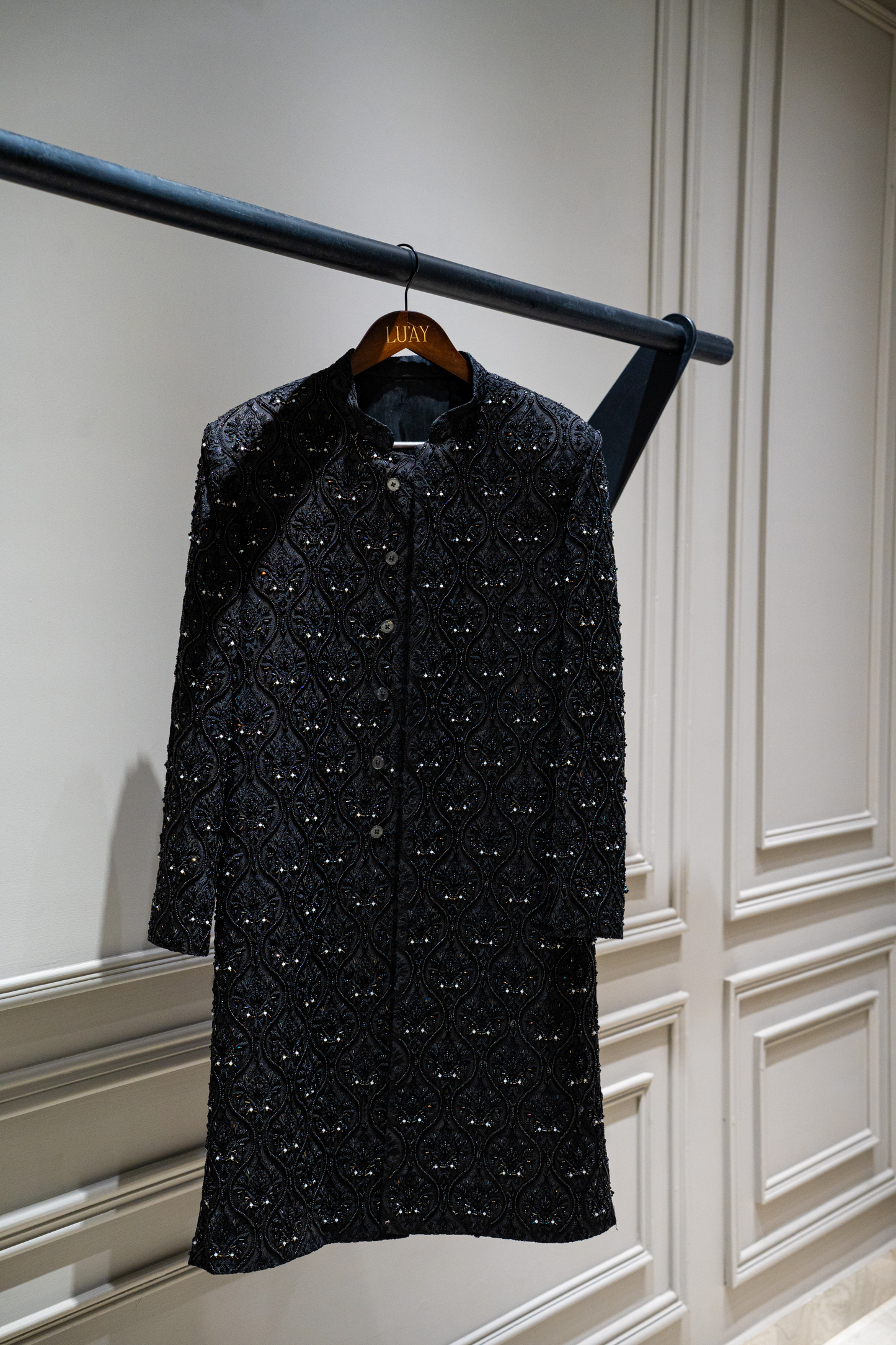 Midnight Sultan Sherwani - Luaycouture
