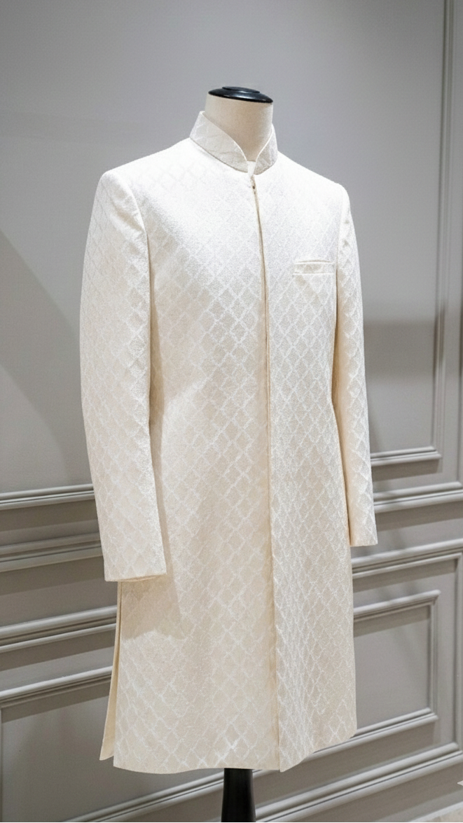 Ivory Regent Sherwani - Luaycouture