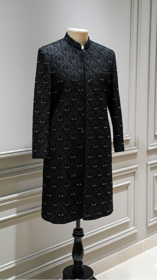 Midnight Sultan Sherwani - Luaycouture