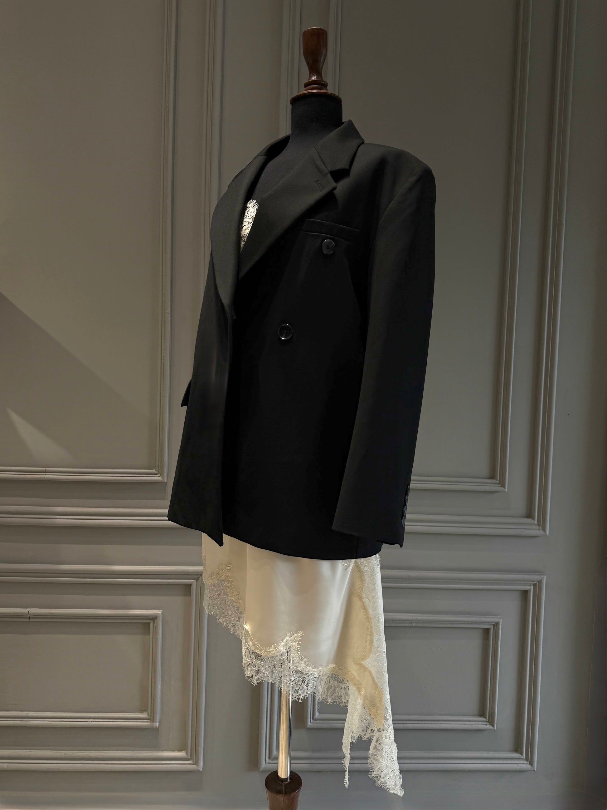 Noir oversized Blazer - Luaycouture