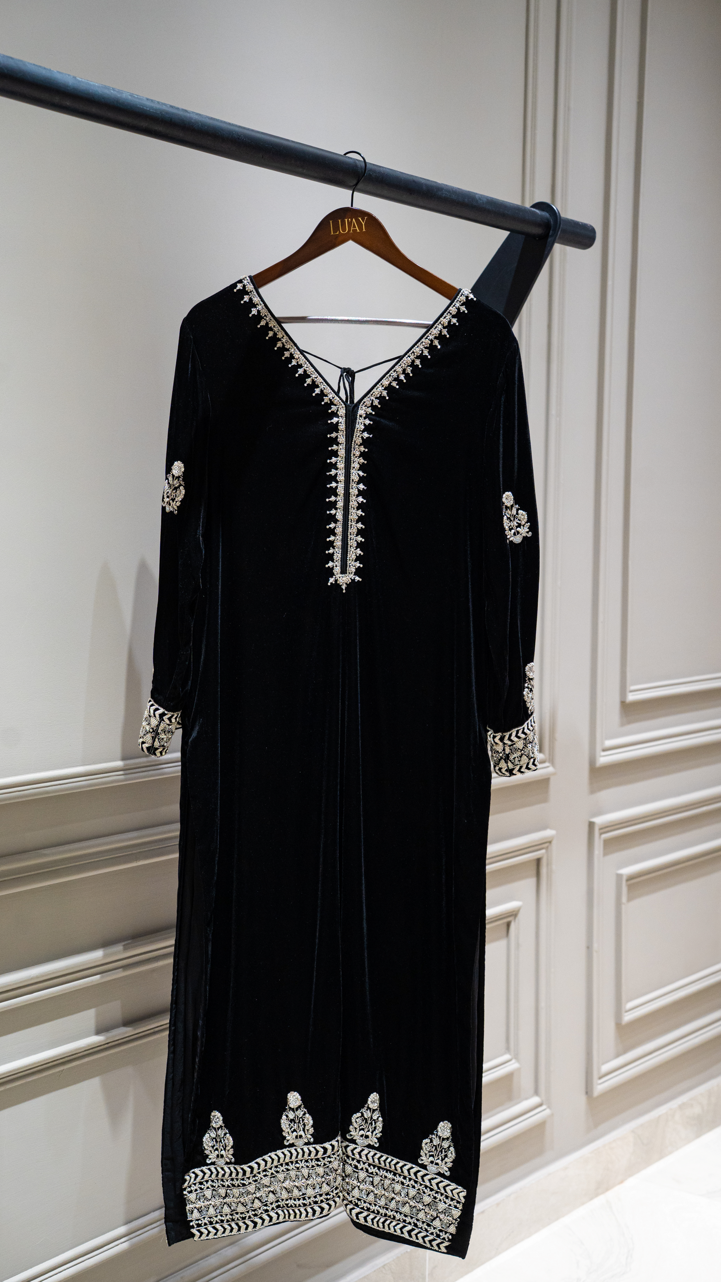 Noir Étoile Kaftan - Luaycouture