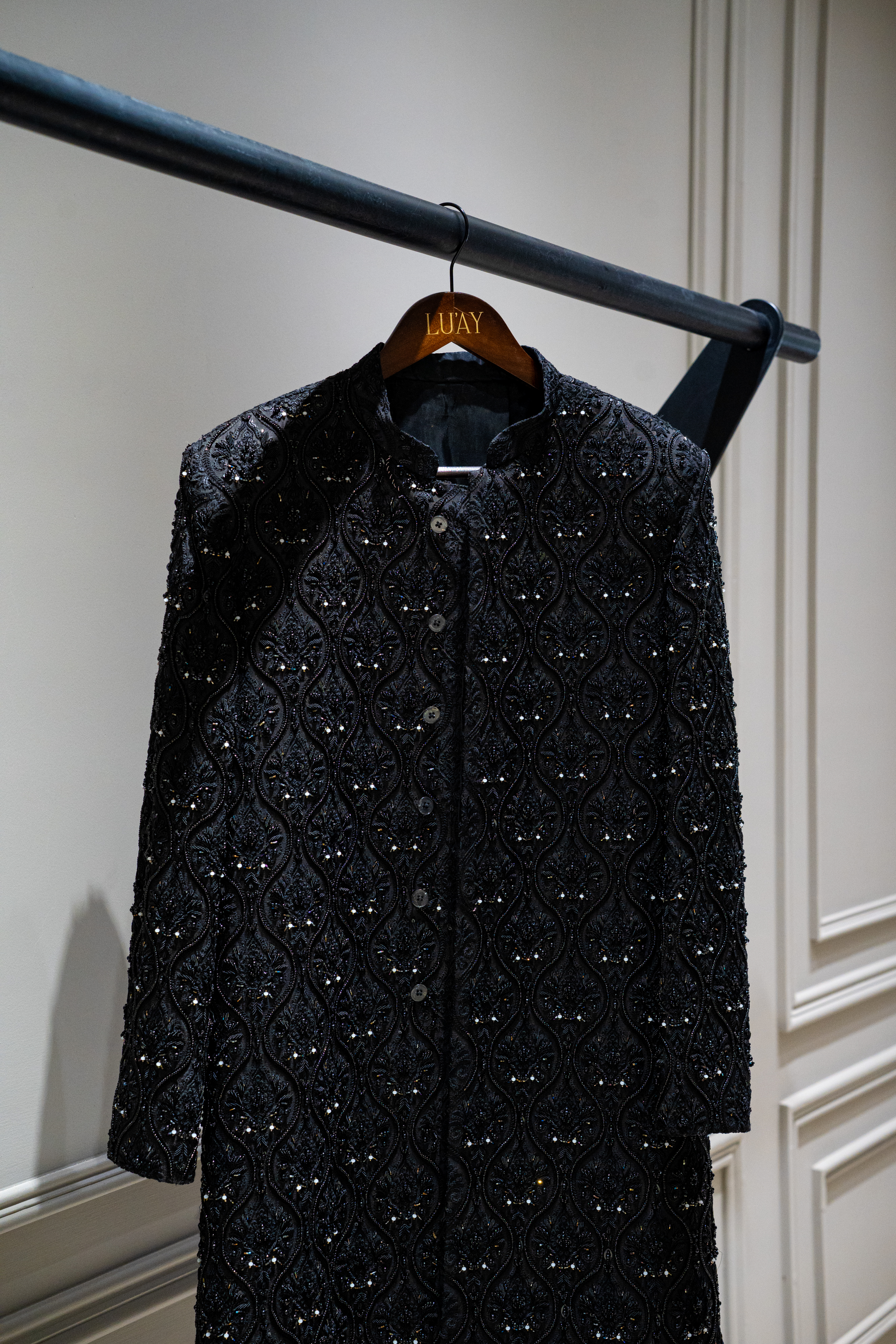Midnight Sultan Sherwani - Luaycouture