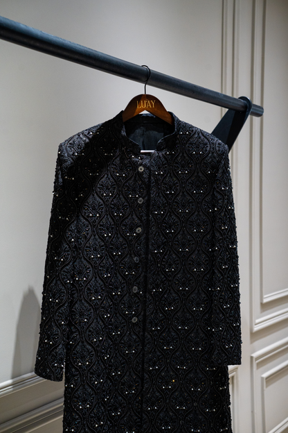 Midnight Sultan Sherwani - Luaycouture