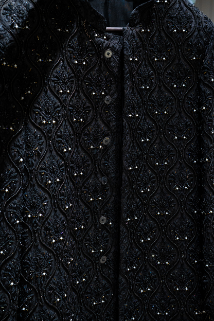 Midnight Sultan Sherwani - Luaycouture