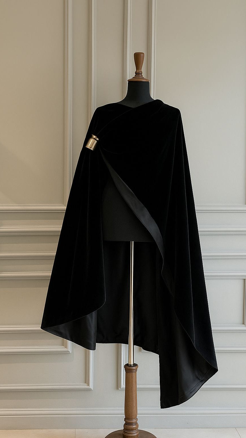 Noir Étoile Velvet Cape - Luaycouture
