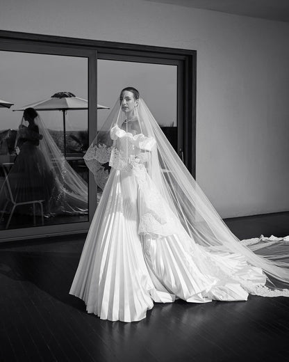 Ethereal Rosette Bridal Gown - Luaycouture
