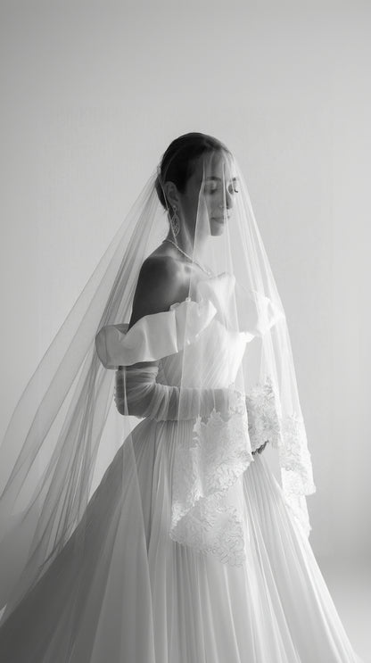 Ethereal Rosette Bridal Gown - Luaycouture